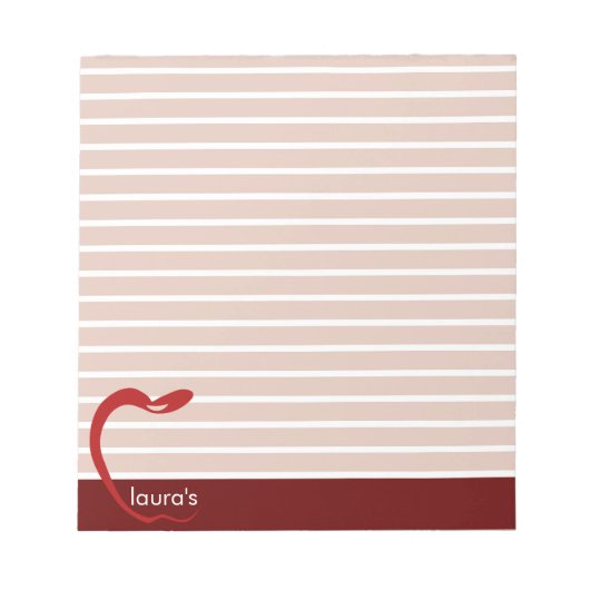 Red Apple Teacher Personalisiert Strip Notepad Notizblock (Vorderseite)