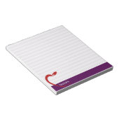 Red Apple Teacher Personalisiert Strip Notepad Notizblock (angewinkelt)