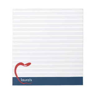 Red Apple Teacher Personalisiert Strip Notepad Notizblock