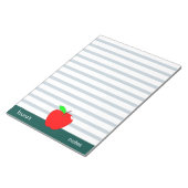Red Apple Teacher Personalisierte grüne Linien Notizblock (angewinkelt)