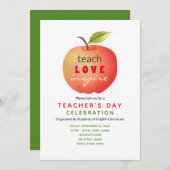 Red Apple Teachers Day Einladung (Vorne/Hinten)