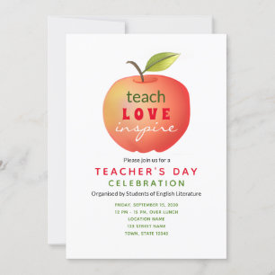 Red Apple Teachers Day Einladung
