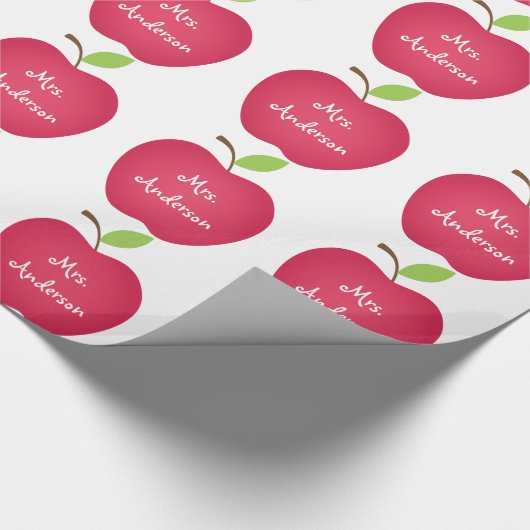 Red Apple Teacher's Personalisiert Geschenkpapier (Ecke)