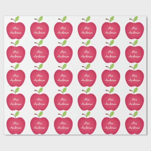 Red Apple Teacher's Personalisiert Geschenkpapier (Flach)