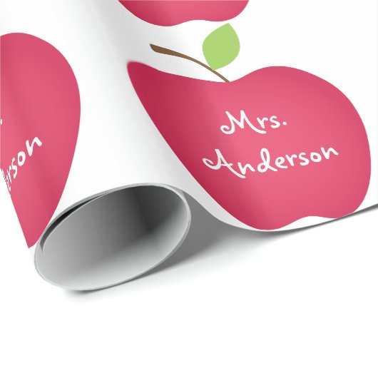 Red Apple Teacher's Personalisiert Geschenkpapier (Rolleneckpunkt)