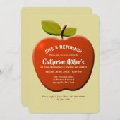 Red Apple Teacher's Rente Party Einladung (Vorne/Hinten)