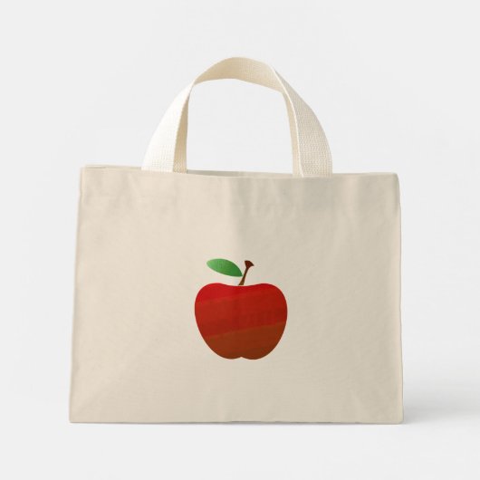 Red Apple Tote Bag Mini Stoffbeutel (Rückseite)