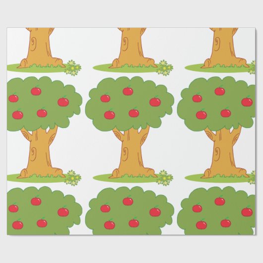 Red Apple Tree Geschenkpapier (Flach)