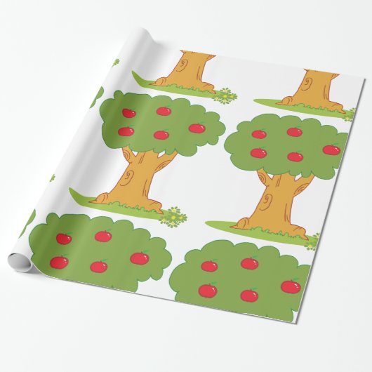 Red Apple Tree Geschenkpapier (Ungerollt)