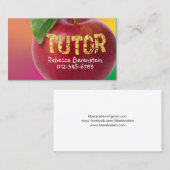 Red Apple Tutor Pnk Orange Business Card Visitenkarte (Vorne/Hinten)