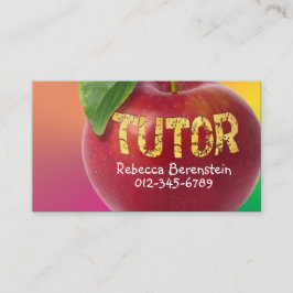Red Apple Tutor Pnk Orange Business Card Visitenkarte