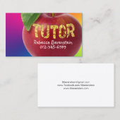 Red Apple Tutor Red Blue Business Card Visitenkarte (Vorne/Hinten)