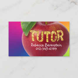 Red Apple Tutor Red Blue Business Card Visitenkarte