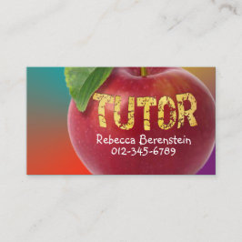 Red Apple Tutor Turquoise Orange Business Card Visitenkarte