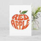 Red Apple Typografy Art, Apple Dankeskarte (Stehend Vorderseite)