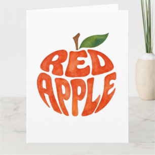 Red Apple Typografy Art, Apple Dankeskarte