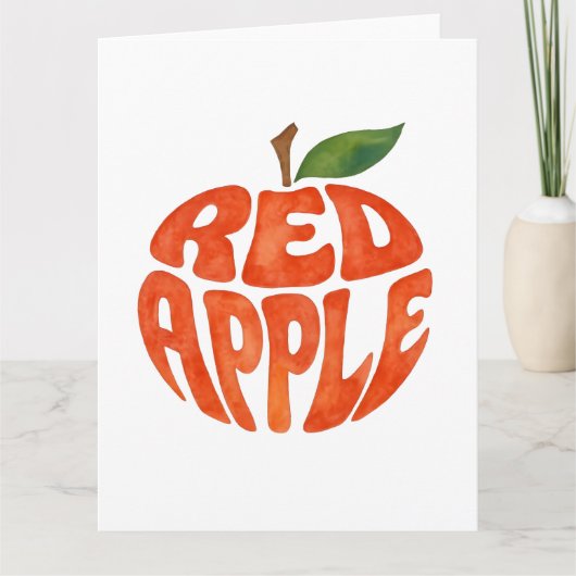 Red Apple Typografy Art, Apple Dankeskarte (Vorderseite)