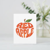 Red Apple Typografy Art, Apple Postkarte (Stehend Vorderseite)