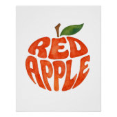 Red Apple Typography Art, Apple Poster (Vorderseite)