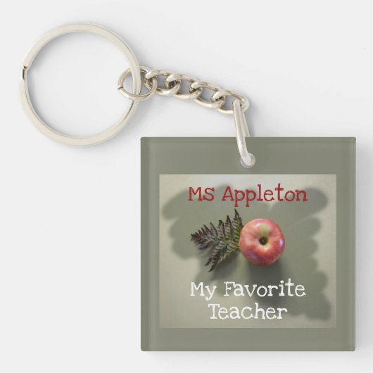 Red Apple Vielen Dank, dass Sie Lieblings-Lehrer i Schlüsselanhänger (Vorderseite)