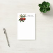 Red Apples Botanical Teacher Name 4x6 Post-it Klebezettel (Büro)