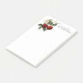 Red Apples Botanical Teacher Name 4x6 Post-it Klebezettel (angewinkelt)