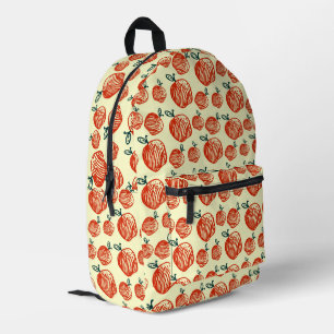 Red Apples Doodle Muster Bedruckter Rucksack