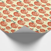 Red Apples Doodle Muster Geschenkpapier (Ecke)