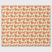 Red Apples Doodle Muster Geschenkpapier (Flach)