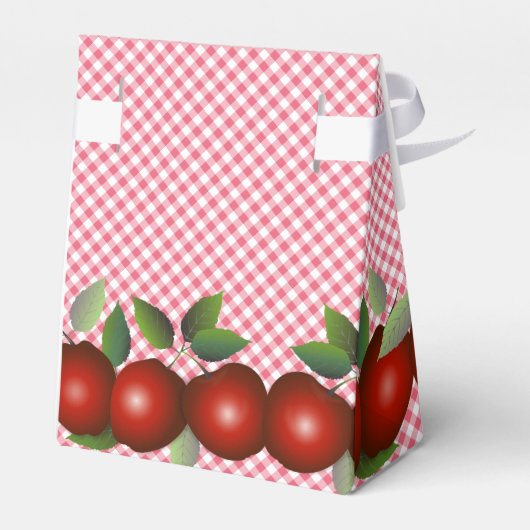 Red Apples Fruit Gingham Geschenkschachtel (Rückseite)