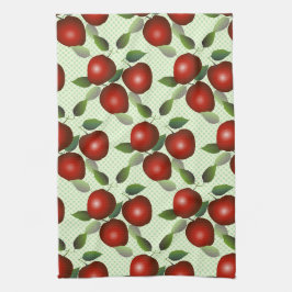Red Apples Fruit Gingham Geschirrtuch