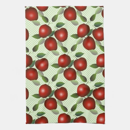 Red Apples Fruit Gingham Geschirrtuch (Vertikal)