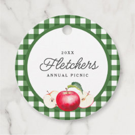 Red Apples & Green Gingham Custom Geschenkanhänger