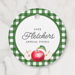 Red Apples & Green Gingham Custom Geschenkanhänger