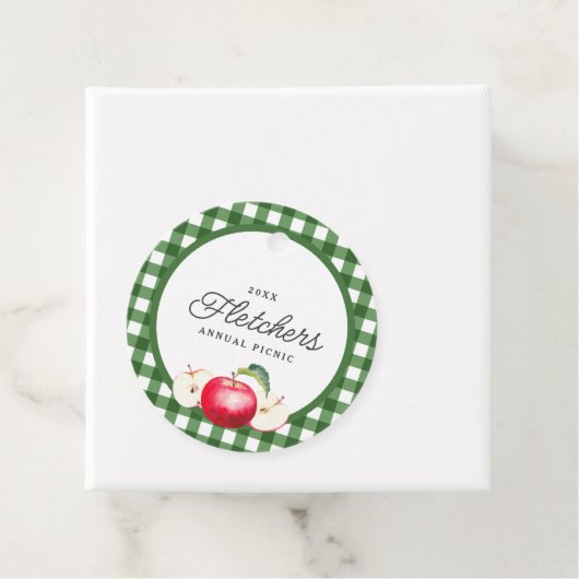 Red Apples & Green Gingham Custom Geschenkanhänger (Beispiel)