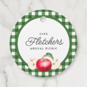 Red Apples & Green Gingham Custom Geschenkanhänger (Vorderseite)