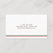 Red Apples School Teacher Visitenkarte (Rückseite)