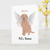 Red Apricot Golden Doodle Beileid Memorial Karte (Gelbe Blume)