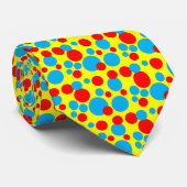 Red & Aqua Bubble Dots auf der gelben Krawatte (Gerollt)