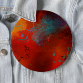 Red, Aqua & Gold Grunge Digitale Abstrakte Kunst Button (Beispiel)