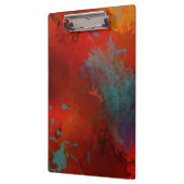 Red, Aqua & Gold Grunge Digitale Abstrakte Kunst Klemmbrett (Links)