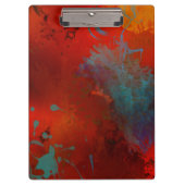 Red, Aqua & Gold Grunge Digitale Abstrakte Kunst Klemmbrett (Vorderseite)