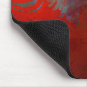 Red, Aqua & Gold Grunge Digitale Abstrakte Kunst Mousepad (Ecke)