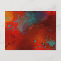 Red, Aqua & Gold Grunge Digitale Abstrakte Kunst