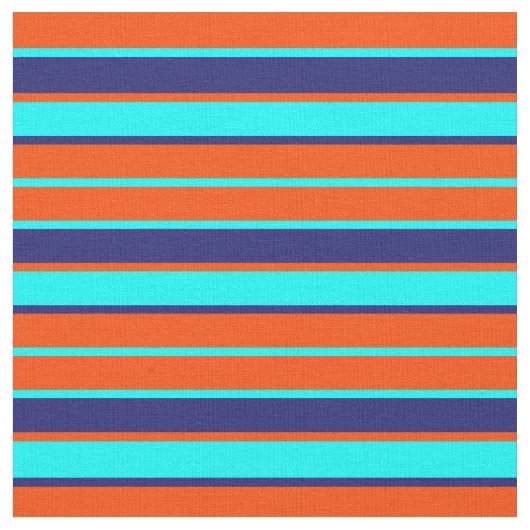 Red, Aqua und Midnight Blue Lines Stoff (Nahaufnahme)