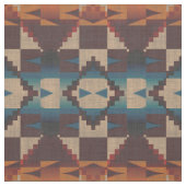 Red Aquamarin Blue Taupe Brown Orange Ethnic Look Stoff (Muster)