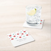 Red Aquamarin Confetti Paper Untersetzer (Vor Ort)