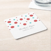 Red Aquamarin Confetti Paper Untersetzer (angewinkelt)