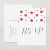 Red Aquamarin Confetti Response Postkarte (Vorne/Hinten)