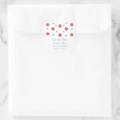 Red Aquamarin Confetti Save the Date Stickers (Tasche)